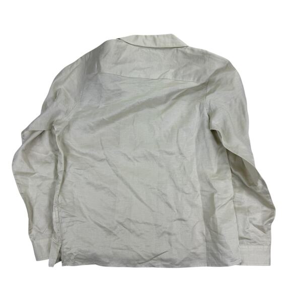 INC Mens Kylo Linen Blend Regular Fit Camp Button Down Shirt Grain Beige S - Picture 2 of 4